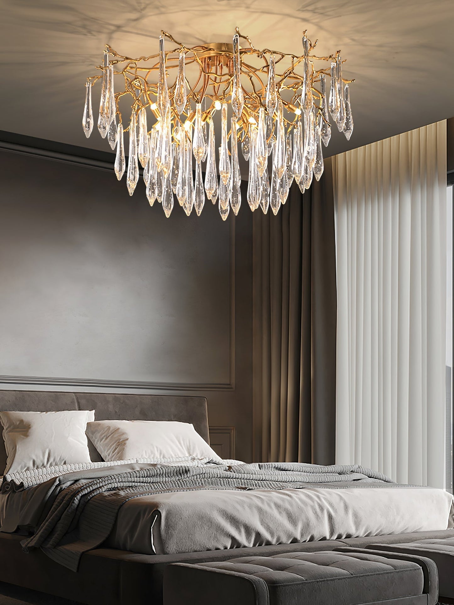 CrystalGlow - Ceiling Lamp with Radiant Droplet Crystals