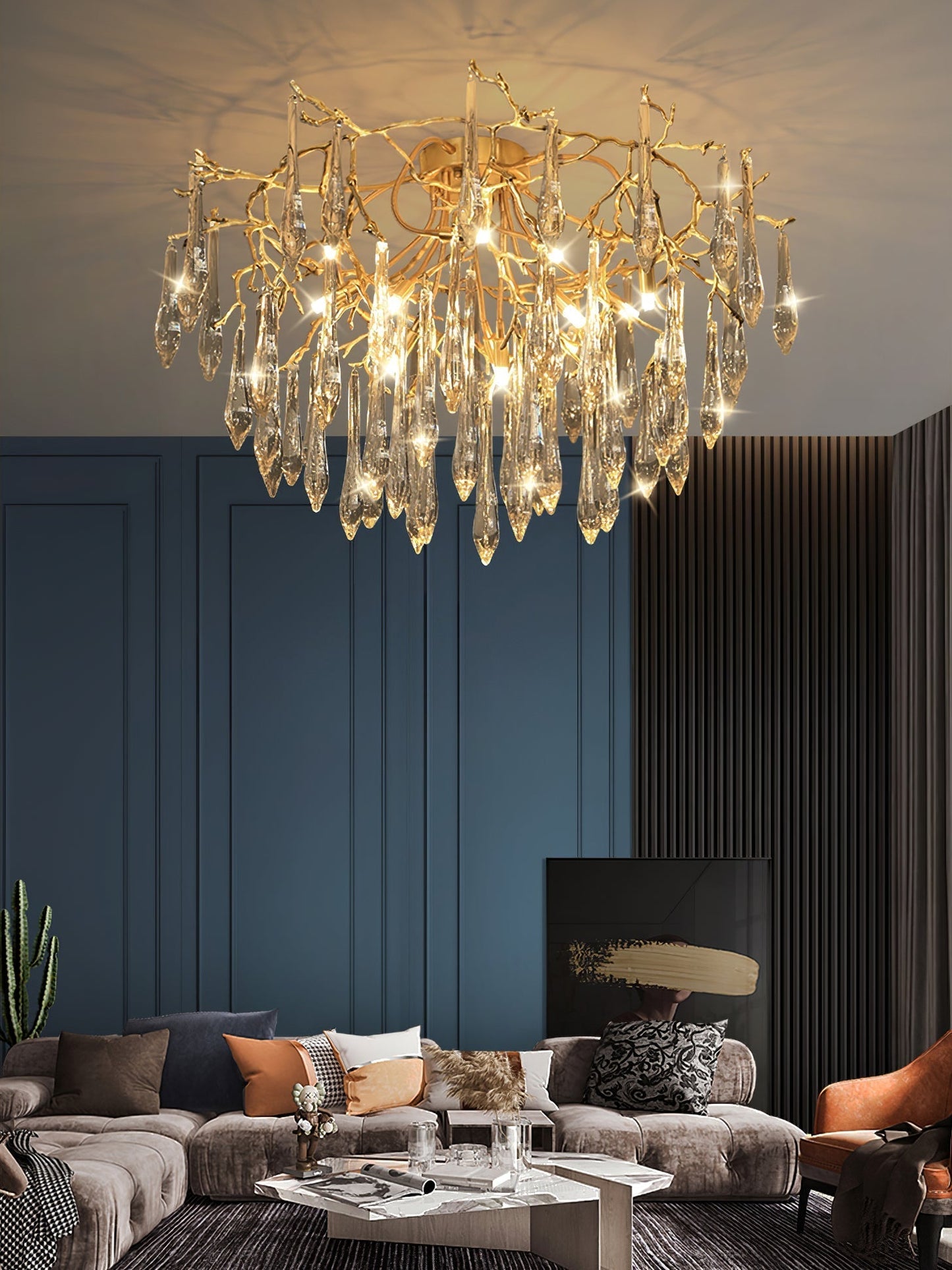 CrystalGlow - Ceiling Lamp with Radiant Droplet Crystals