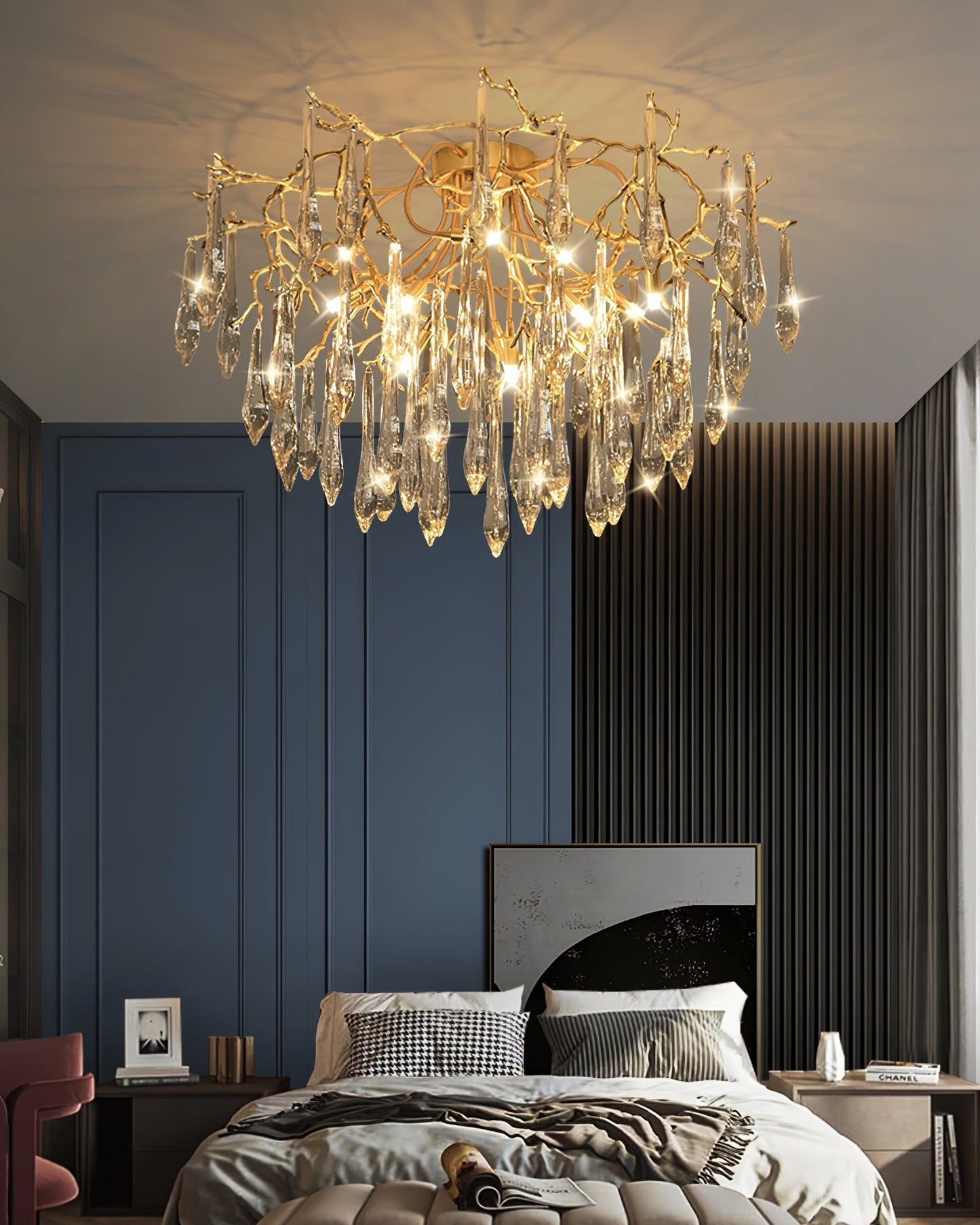 CrystalGlow - Ceiling Lamp with Radiant Droplet Crystals