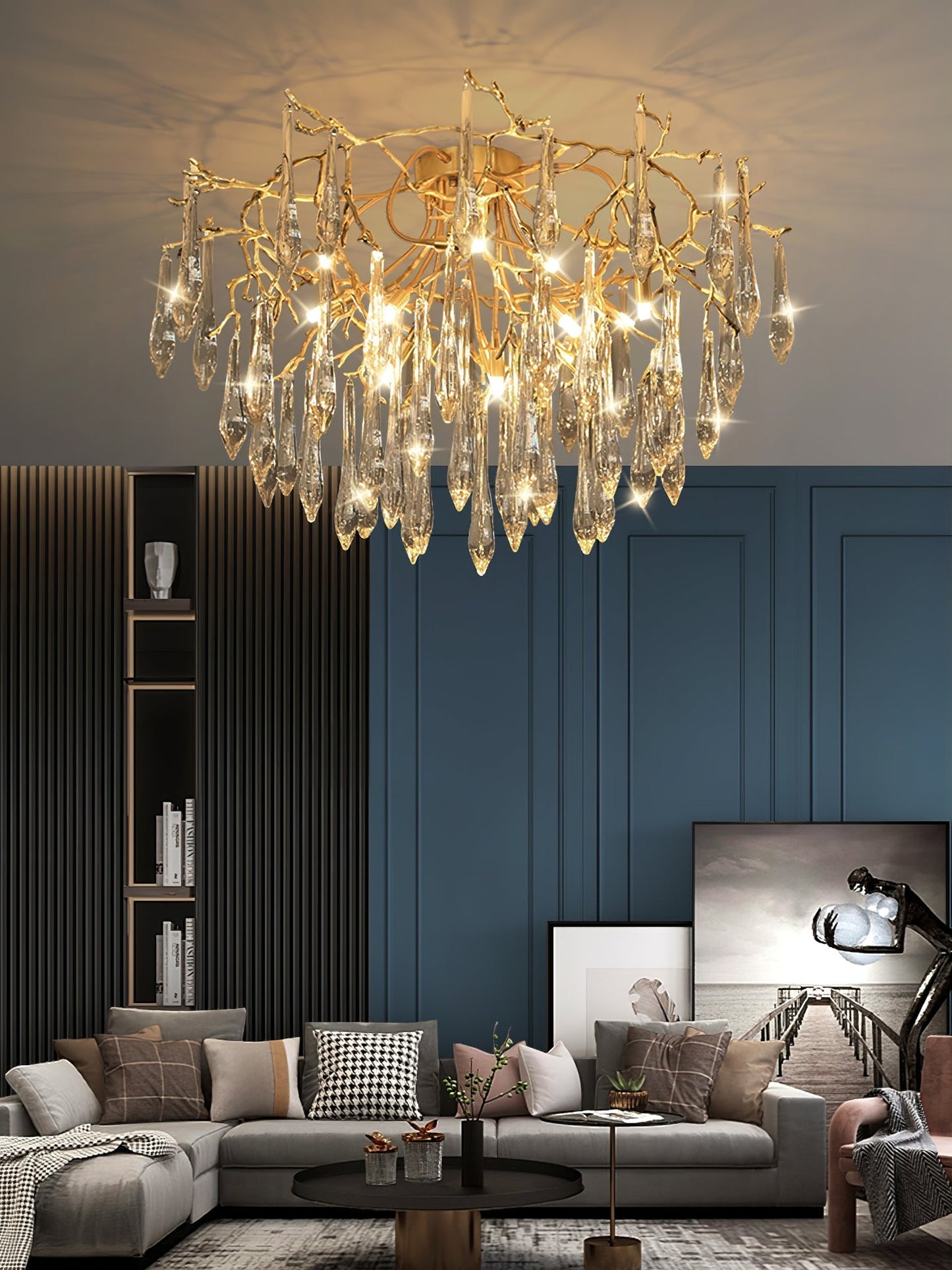 CrystalGlow - Ceiling Lamp with Radiant Droplet Crystals