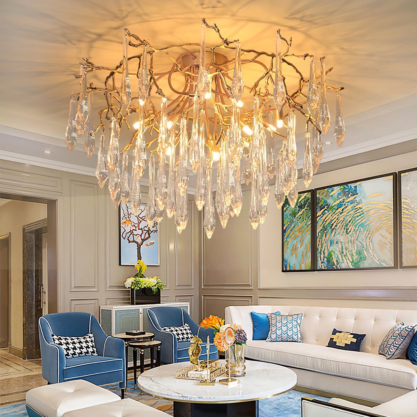 CrystalGlow - Ceiling Lamp with Radiant Droplet Crystals