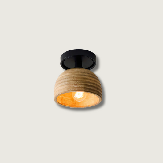 TimberGlow - Ceiling Light with Wooden Accents and Inviting Glow