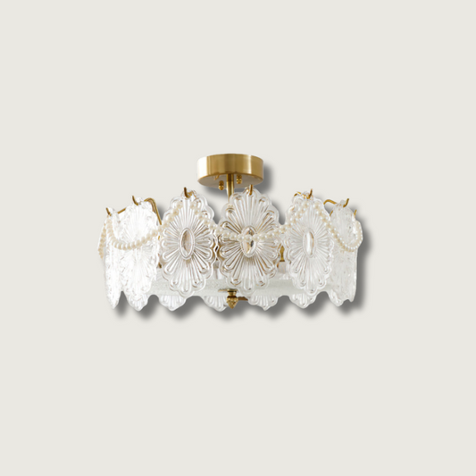 LuxeLamina - Ceiling Lamp with Clear Glass and Cozy Glow