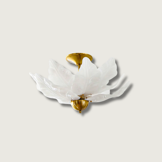 FoliageGlow - Ceiling Lamp with Glass Leaf Design and Gentle Lighting