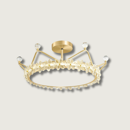 RegalLuxe - Ceiling Lamp with Crown Styling and Cozy Light Spread