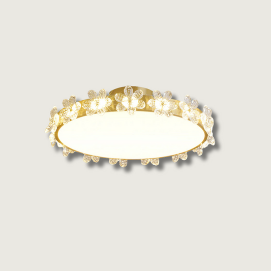 FloralCrystal - Ceiling Lamp with Crystal Petals and Subtle Light Spread