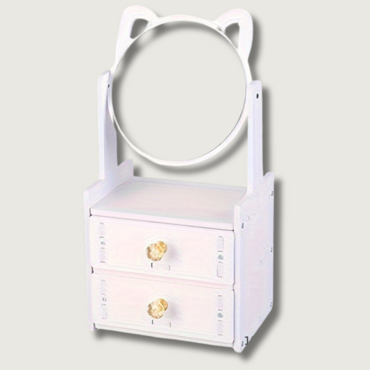 MeowGlow - Cat Ear Makeup Mirror with Storage