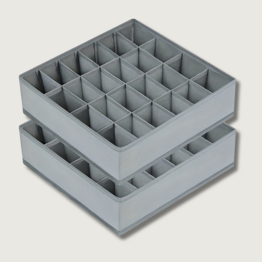 FoldBox - 2-Pack Collapsible Storage Bins with 24 Compartments