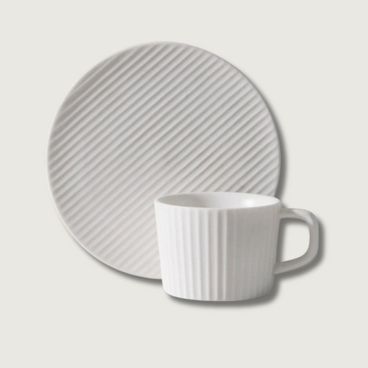 PureStone - Elegant Coffee Mug Set in Grey & White
