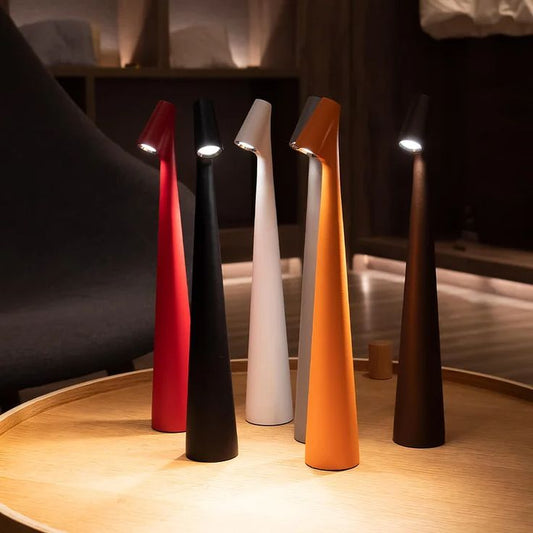 Nordic Minimalist Wireless LED Table Lamp – Dimmable, Rechargeable & Portable | Modern Reading & Dining Light