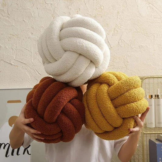 Hand-woven Knotted Ball Cushion │ Sofa Living Room Decorative Spherical Throw Pillow