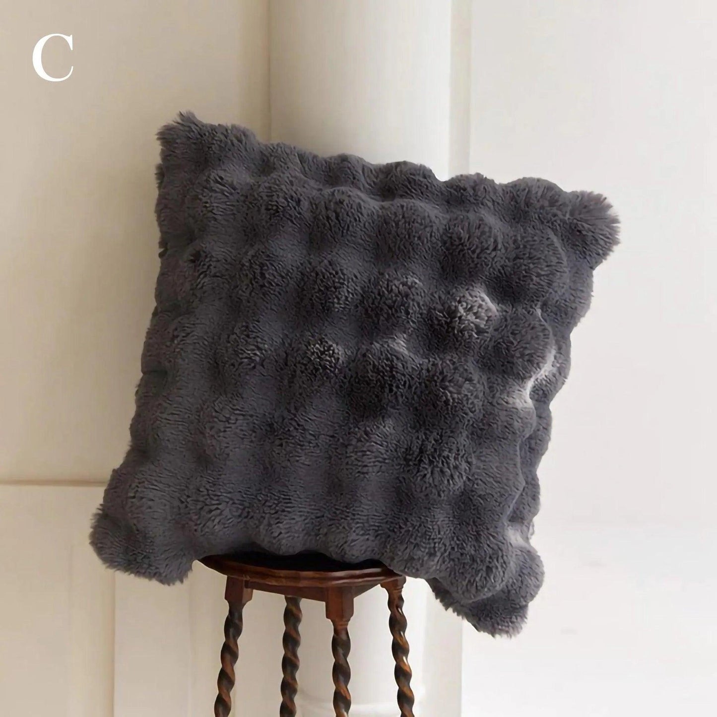 Neutral Luxury Fluffy Fur Throw Pillow │ High-end Warm Comfortable Cushions with pilling│ for Beds Living Room Sofa Home Decor