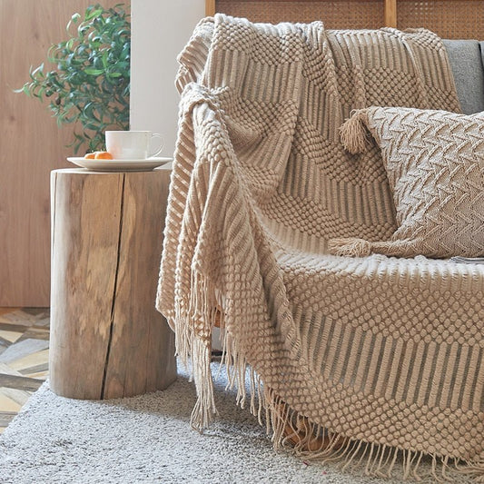 Thelittleesse™ Cozy Knit Blanket – Nordic-Style Throw for Sofa & Bed