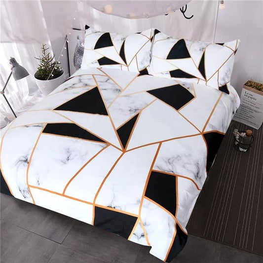 Thelittleesse™ Irregular Geometric Printed Bedding Set – Modern 3/4-Piece Abstract Comfort Collection