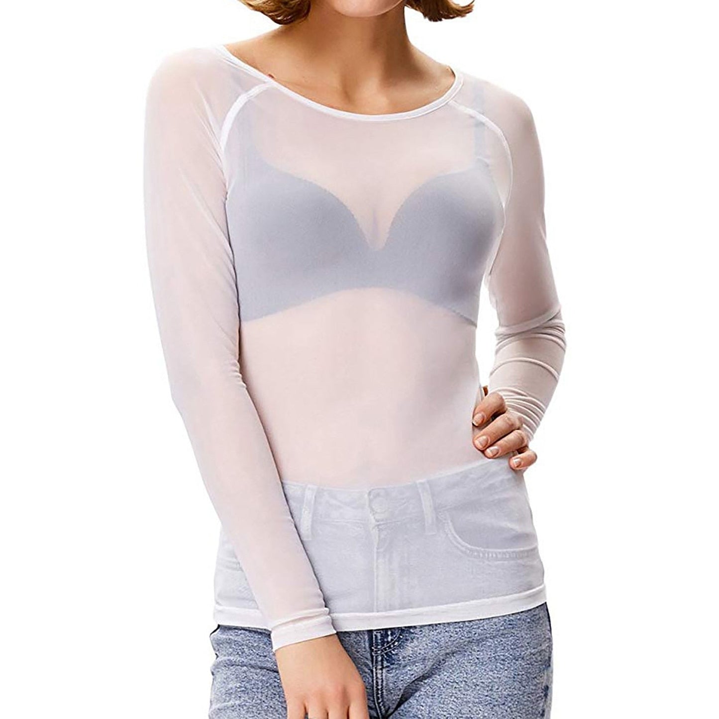 VeilCharm – Transparent Long-Sleeve Top